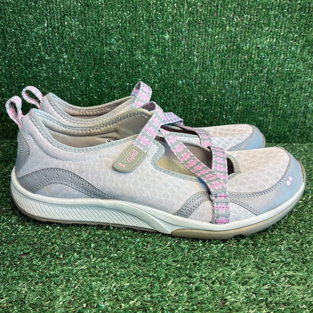 Ryka Kailee Mesh Mary Jane Walking Comfort Athletic Sneaker Gray Pink Womens 11W